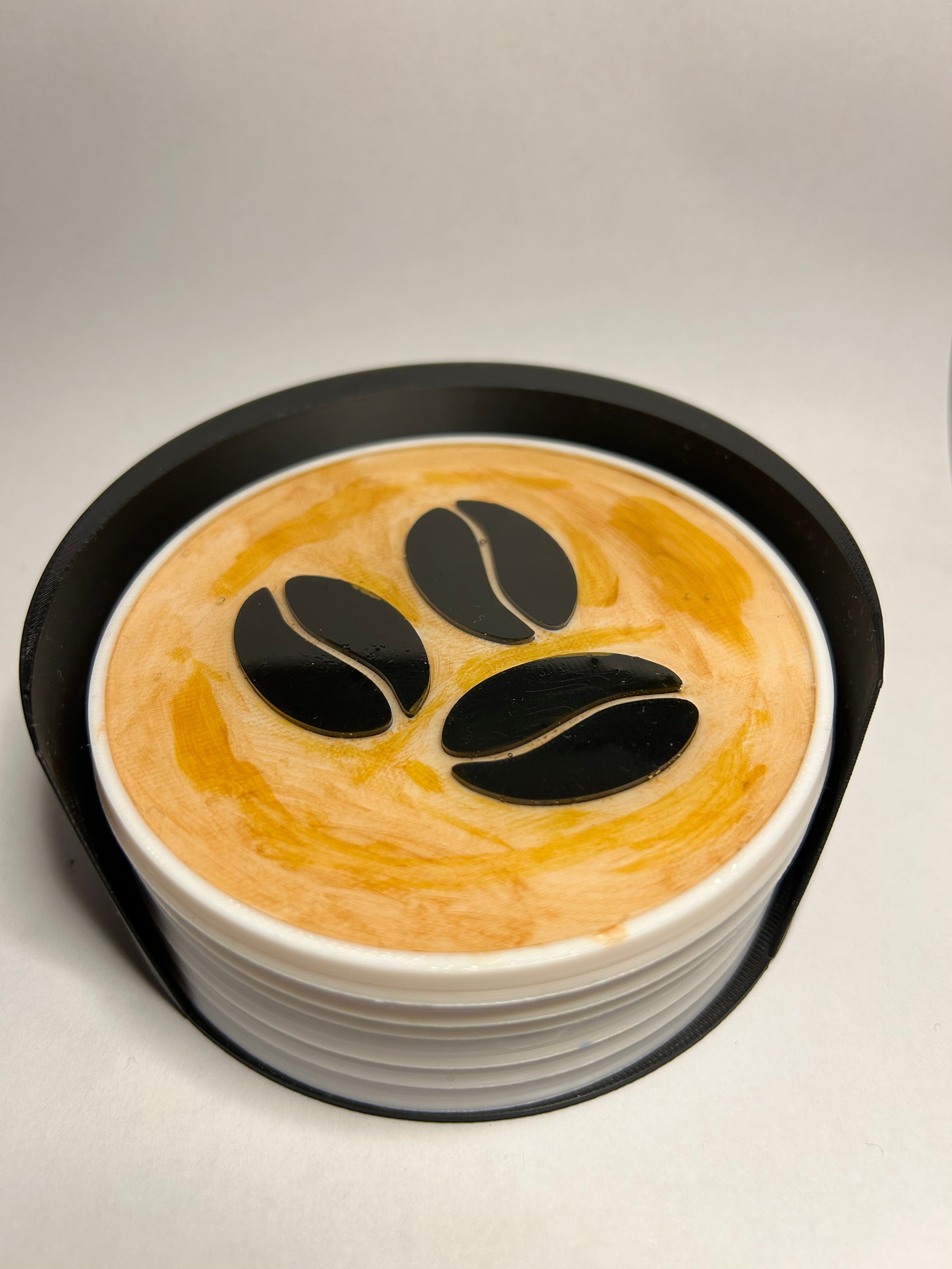 ☕ Kaffee & Kuchen – Handgemachter Tassenuntersetzer mit Epoxidharz