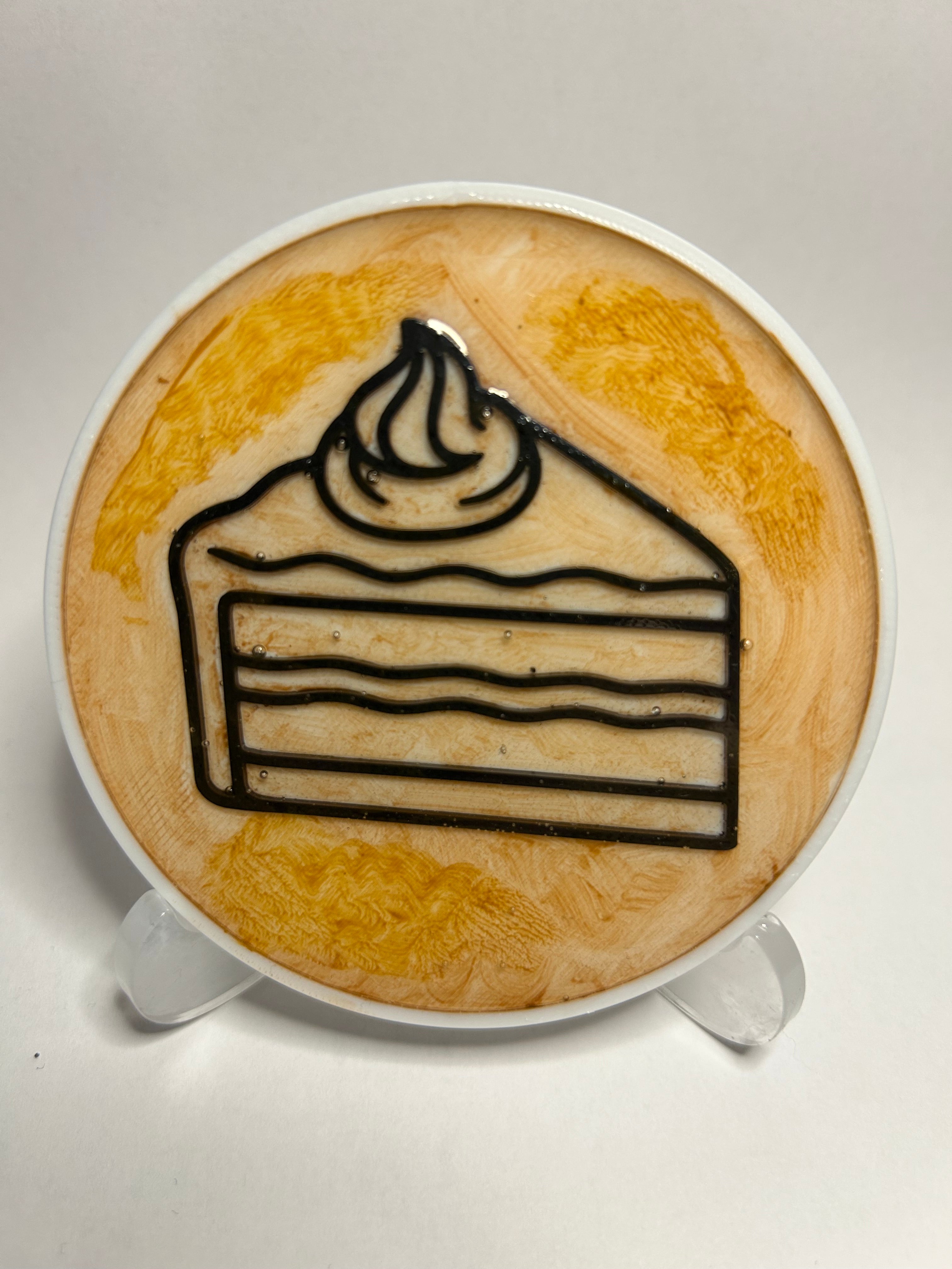 ☕ Kaffee & Kuchen – Handgemachter Tassenuntersetzer mit Epoxidharz