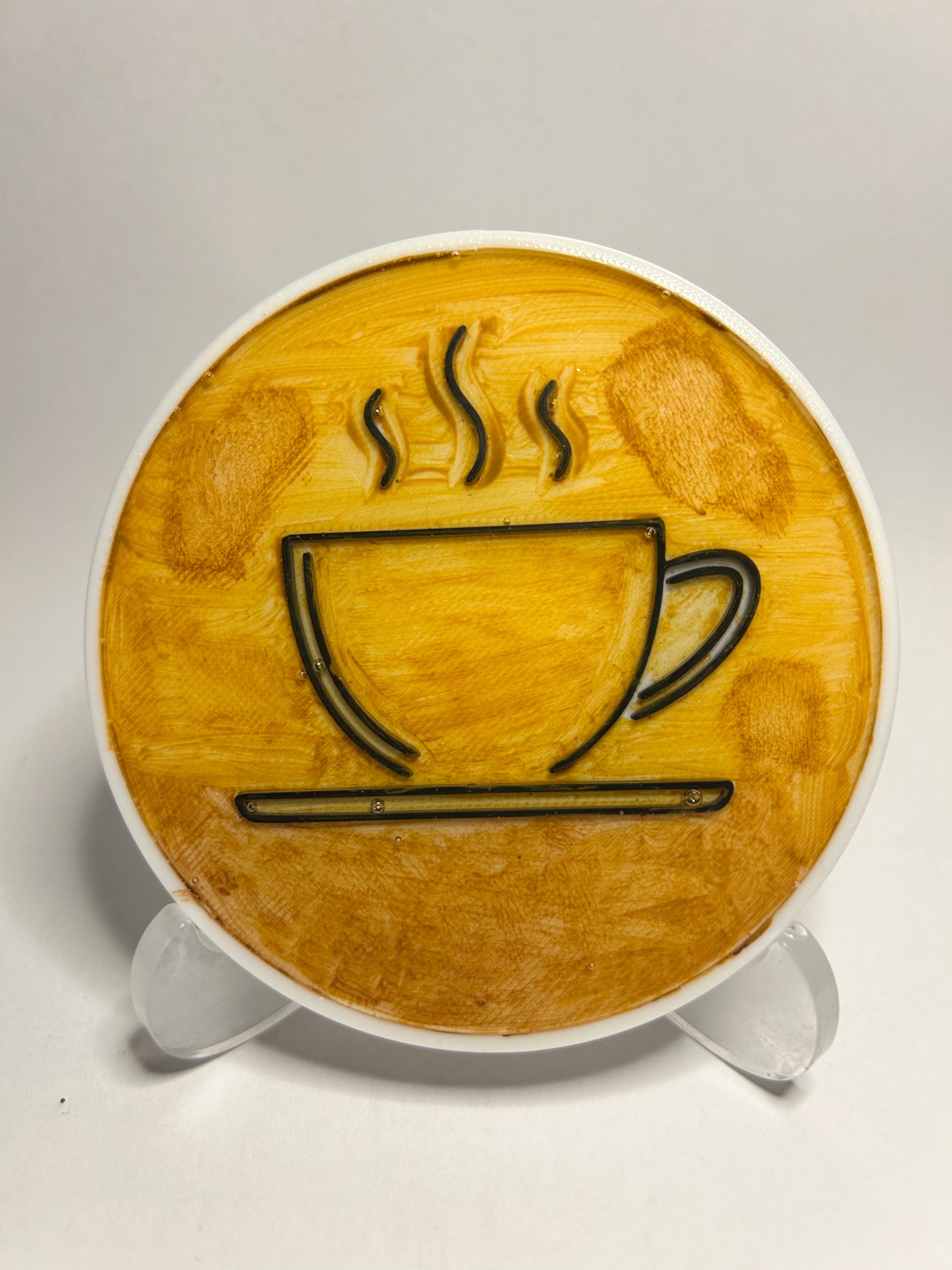 ☕ Kaffee & Kuchen – Handgemachter Tassenuntersetzer mit Epoxidharz