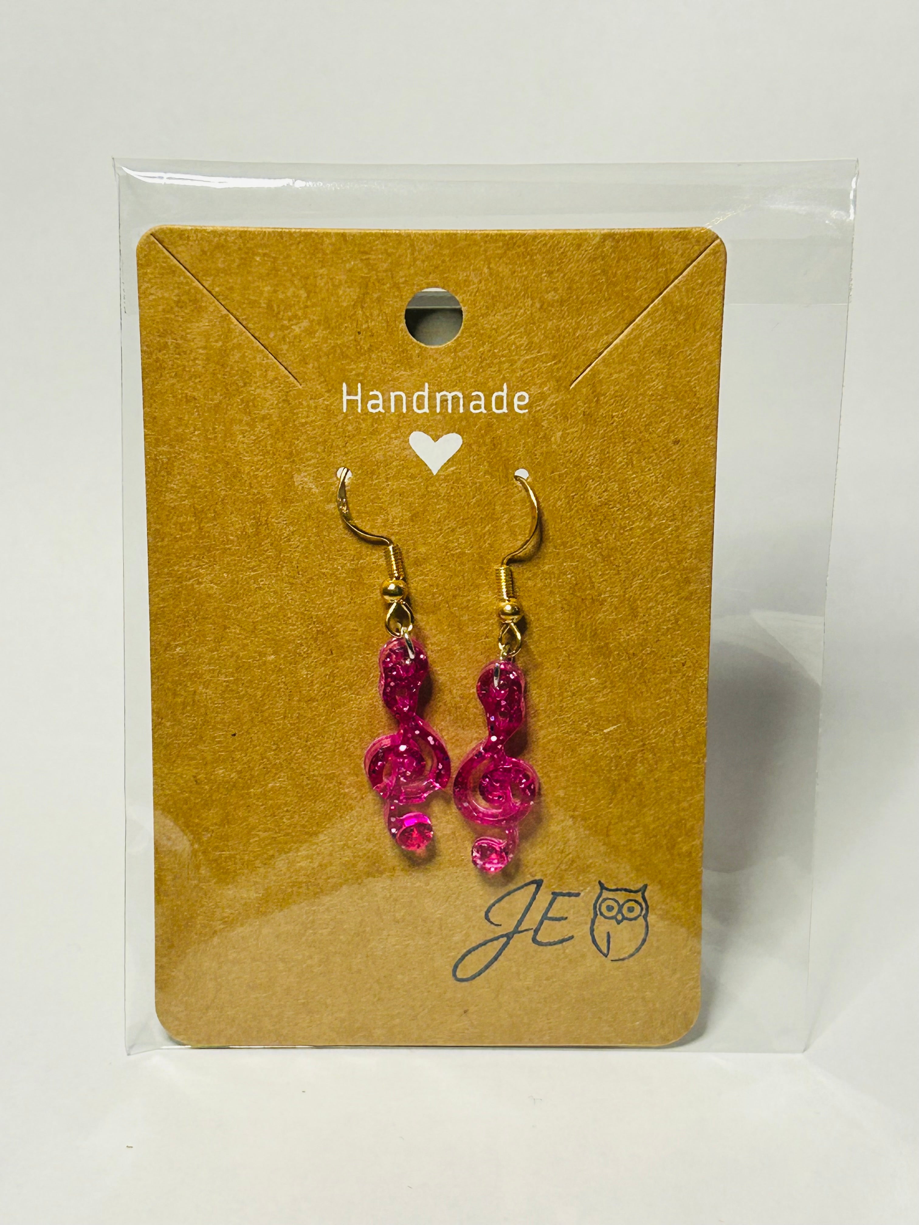 Ohrringe Clef – Musical Magenta Unikat